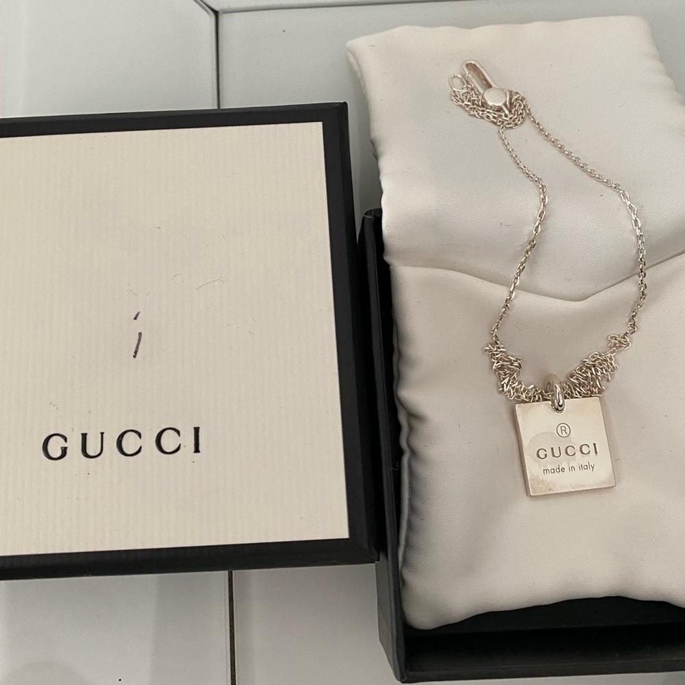 GUCCI Silver Square 925 Necklace
